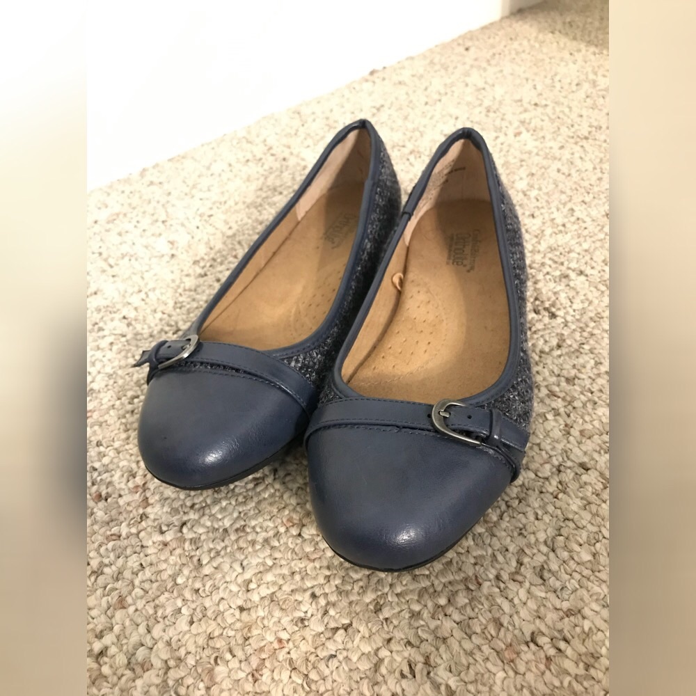 Purple snakeskin flats